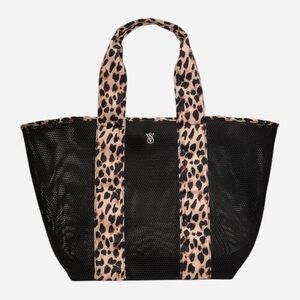 Victoria's Secret Leopard and Black Mesh Tote *NWT
